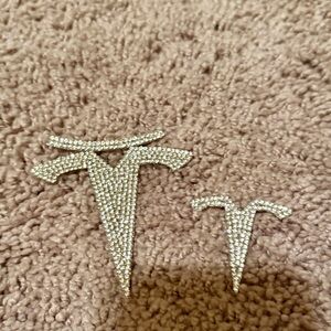 Tesla Logo- Rhinestones- Bling- Emblem
